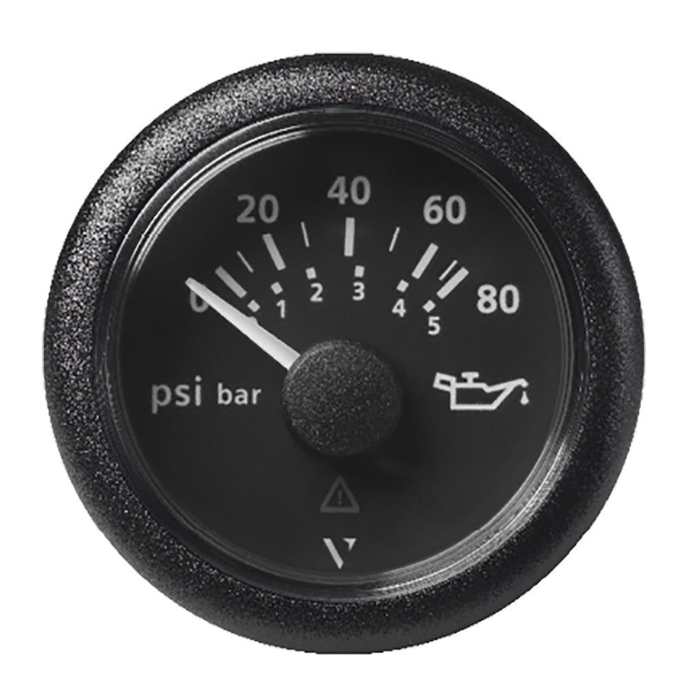 Veratron 52MM (2-1/16") ViewLine Oil Pressure Gauge 80 PSI/5 Bar - Black Dial & Round Bezel A2C59514128