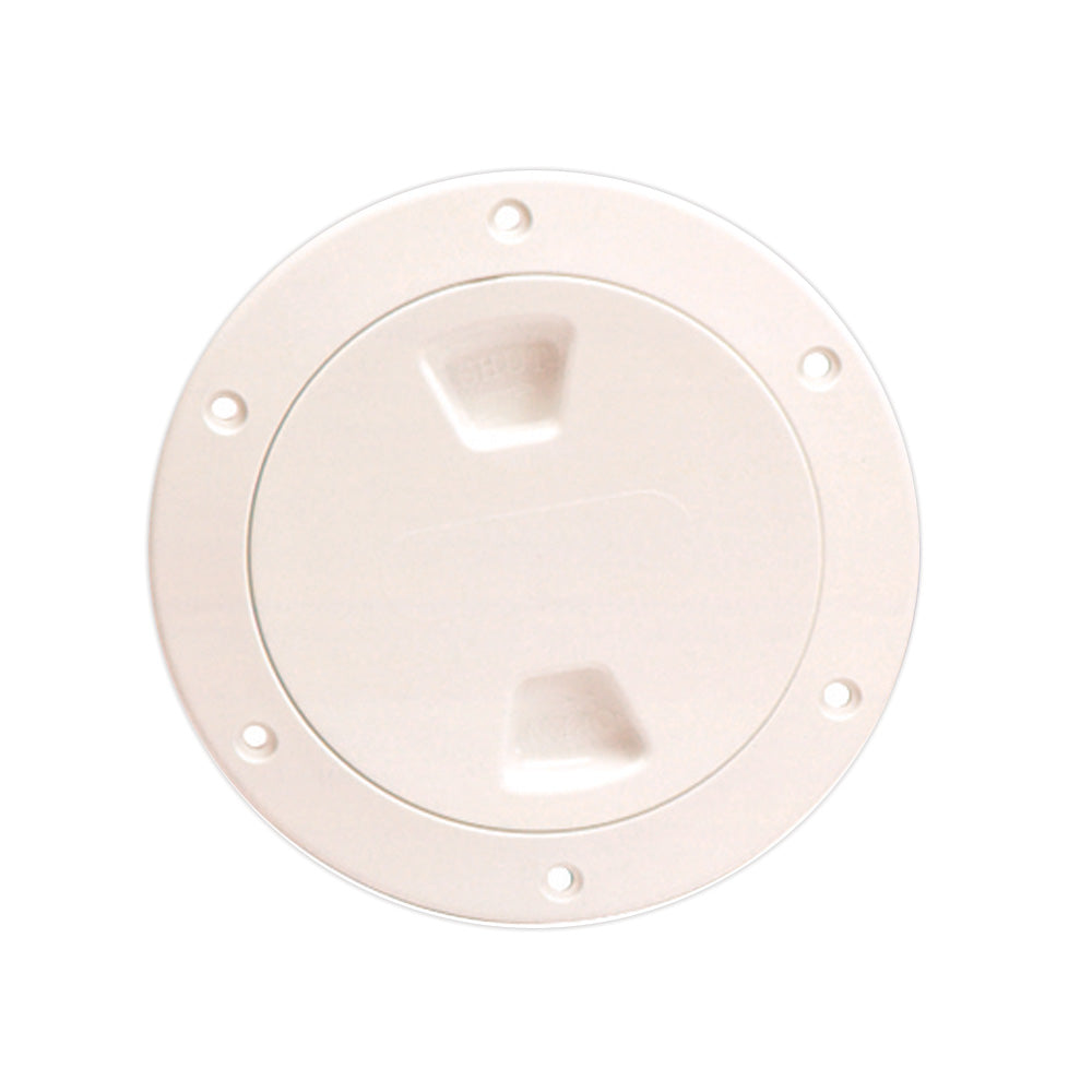 Beckson 4" Smooth Center Screw-Out Deck Plate - Beige DP40-N