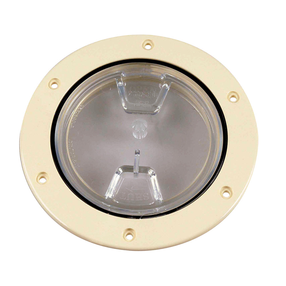 Beckson 4" Clear Center Screw-Out Deck Plate - Beige DP40-N-C