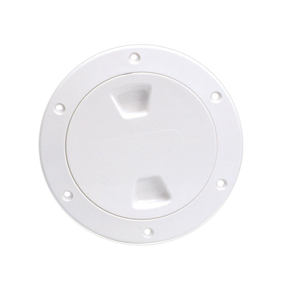 Beckson 4" Smooth Center Screw-Out Deck Plate - White DP40-W