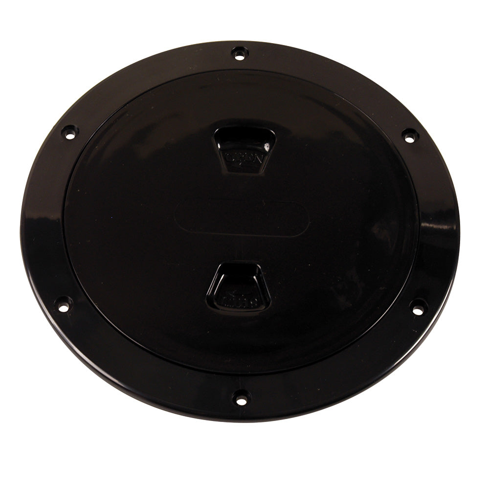 Beckson 6" Smooth Center Screw-Out Deck Plate - Black DP60-B
