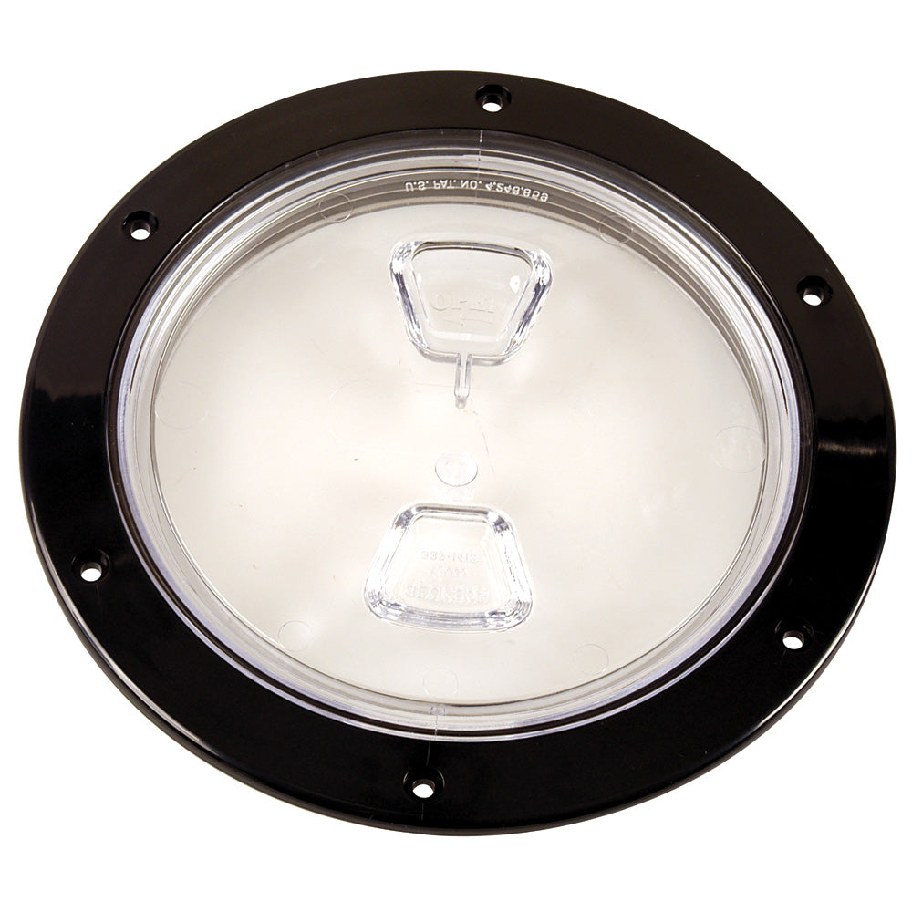 Beckson 6" Clear Center Screw-Out Deck Plate - Black DP60-B-C