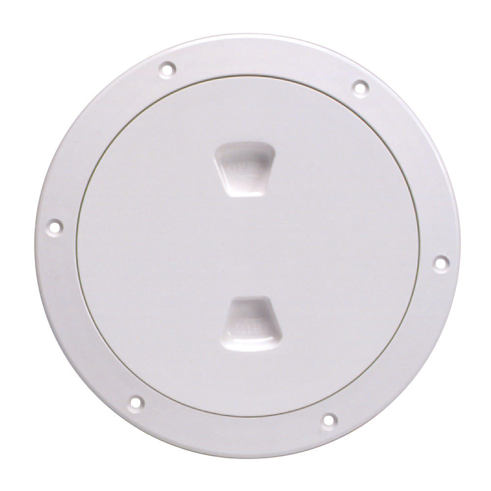 Beckson 6" Smooth Center Screw-Out Deck Plate - White DP60-W
