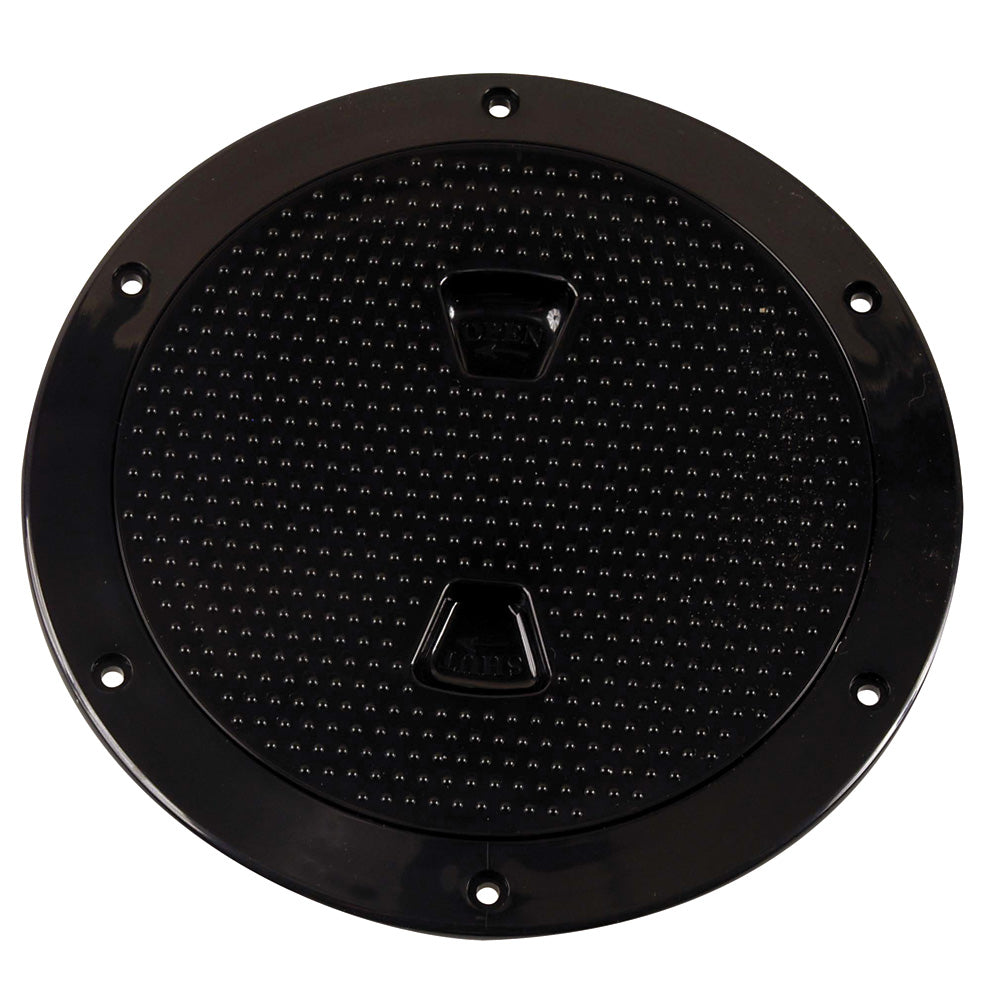 Beckson 6" Non-Skid Screw-Out Deck Plate - Black DP62-B
