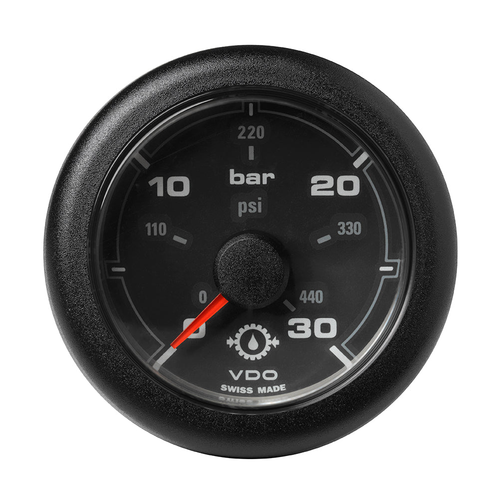 Veratron 52MM (2-1/16") OceanLink Transmission Oil Pressure Gauge - 30 Bar/440 PSI - Black Dial & Bezel A2C1066040001