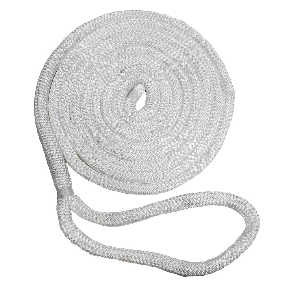New England Ropes 5/8" Double Braid Dock Line - White - 15' C5050-20-00015