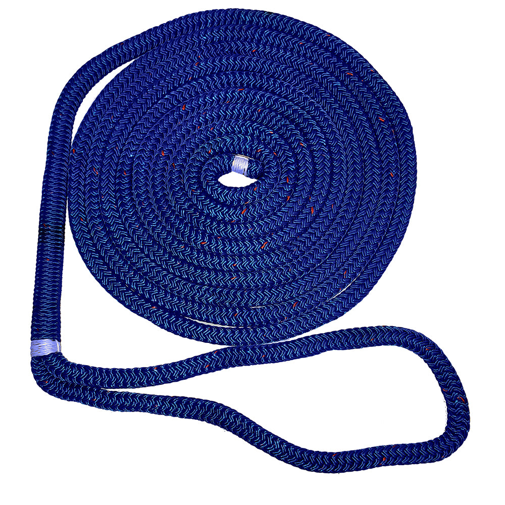 New England Ropes 5/8" Double Braid Dock Line - Blue w/Tracer - 35' C5053-20-00035