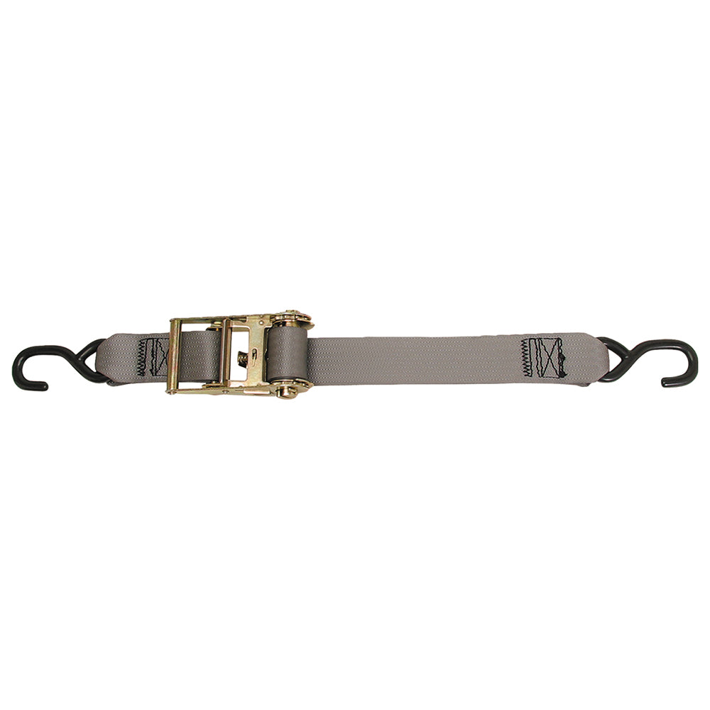 CargoBuckle Multipurpose Ratchet Strap Tie-Down w/S-Hooks - 2" x 15' F13758