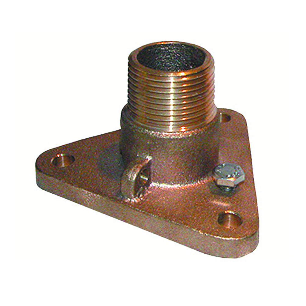 GROCO 1-1/2" Bronze NPS to NPT Flange Adapter IBVF-1500