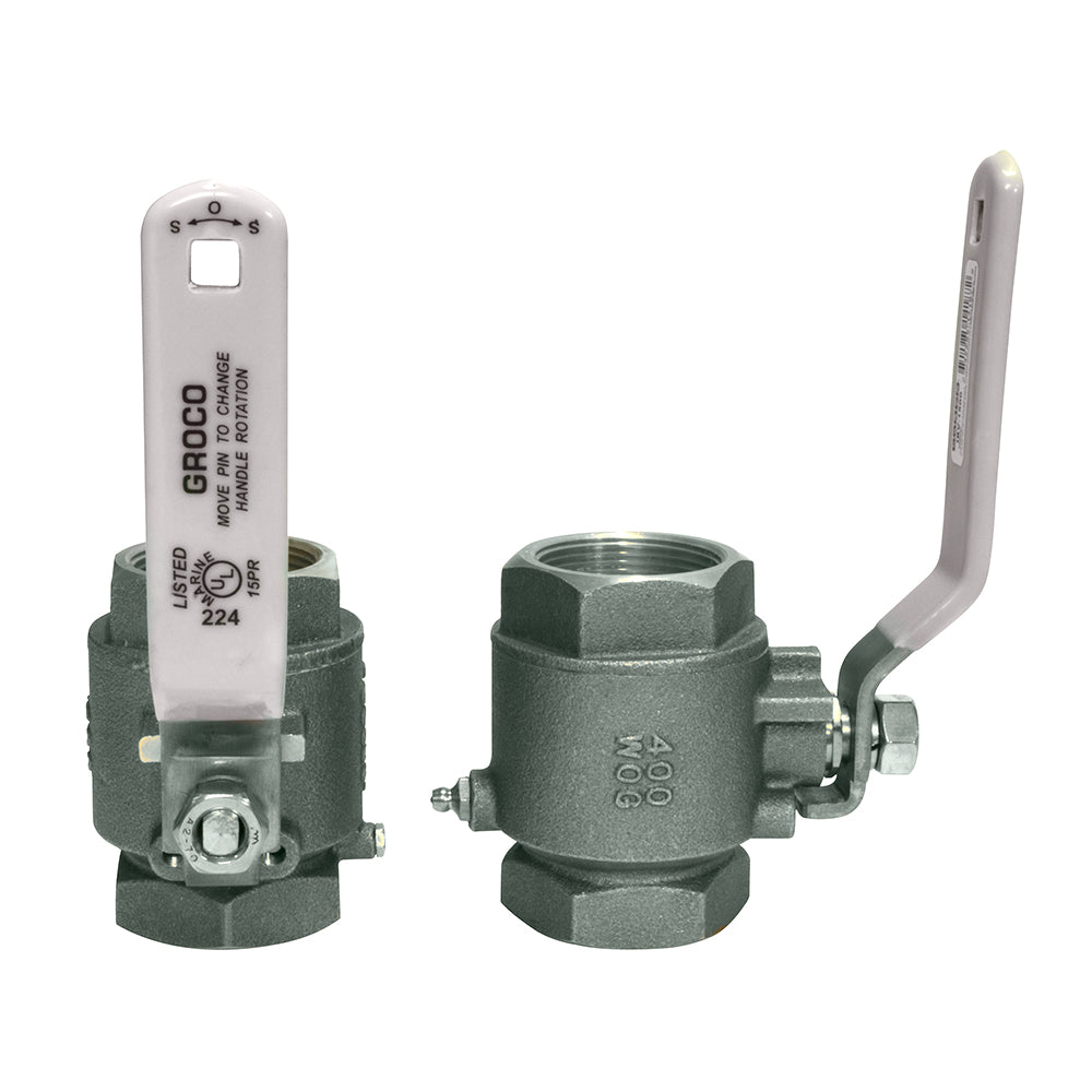 GROCO 1-1/2" NPT Stainless Steel In-Line Ball Valve IBV-1500-S