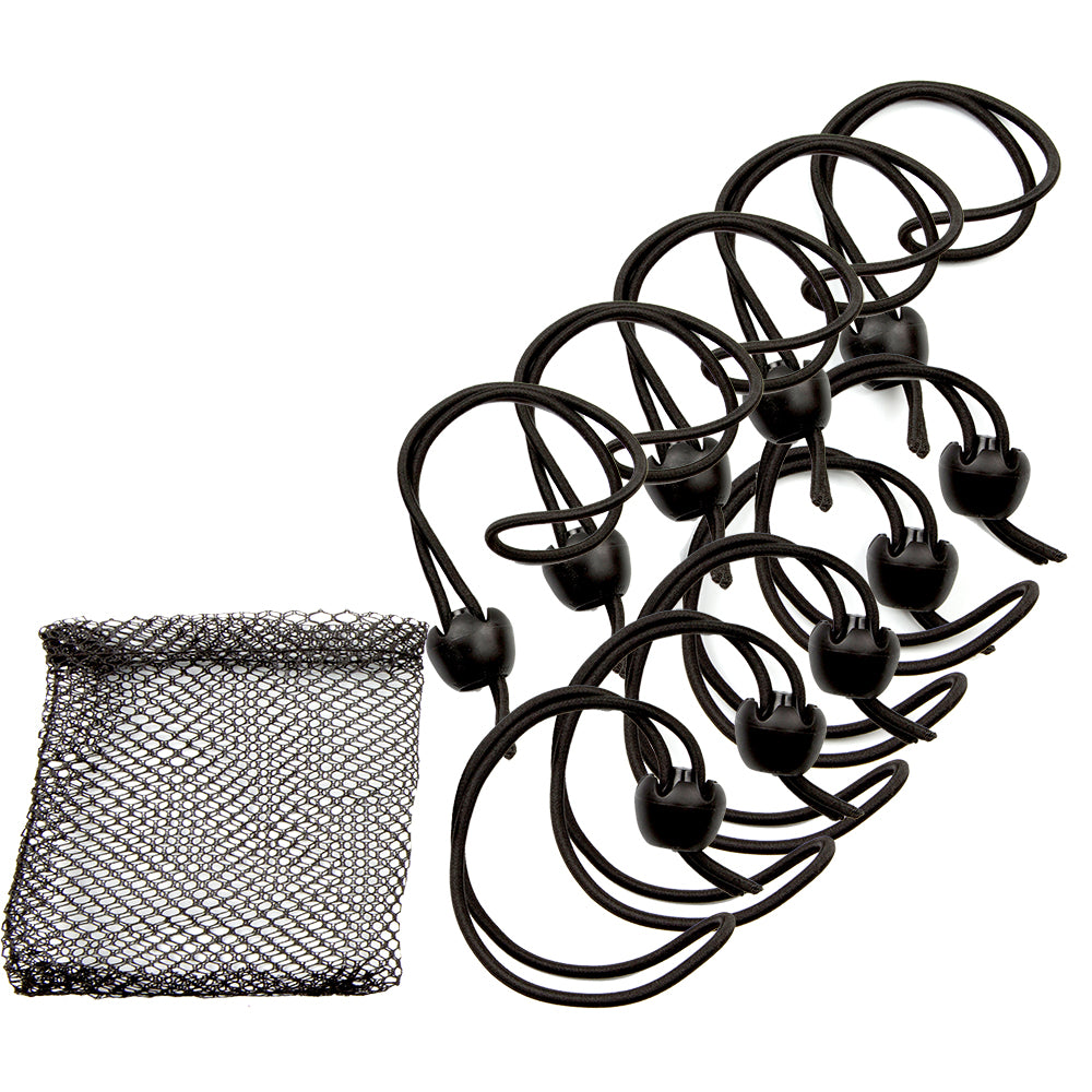 Whitecap Jaw Bungee - 12" Elastic Cord w/1" Jaw Ball - 10-Pack JB-100716B
