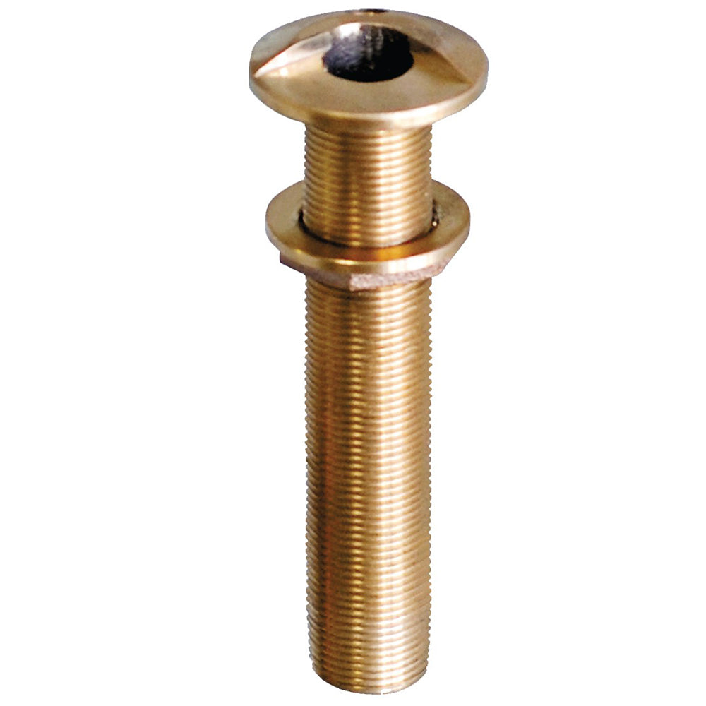 GROCO 1-1/2" Bronze Extra Long High Speed Thru-Hull Fitting w/Nut HSTHXL-1500-W