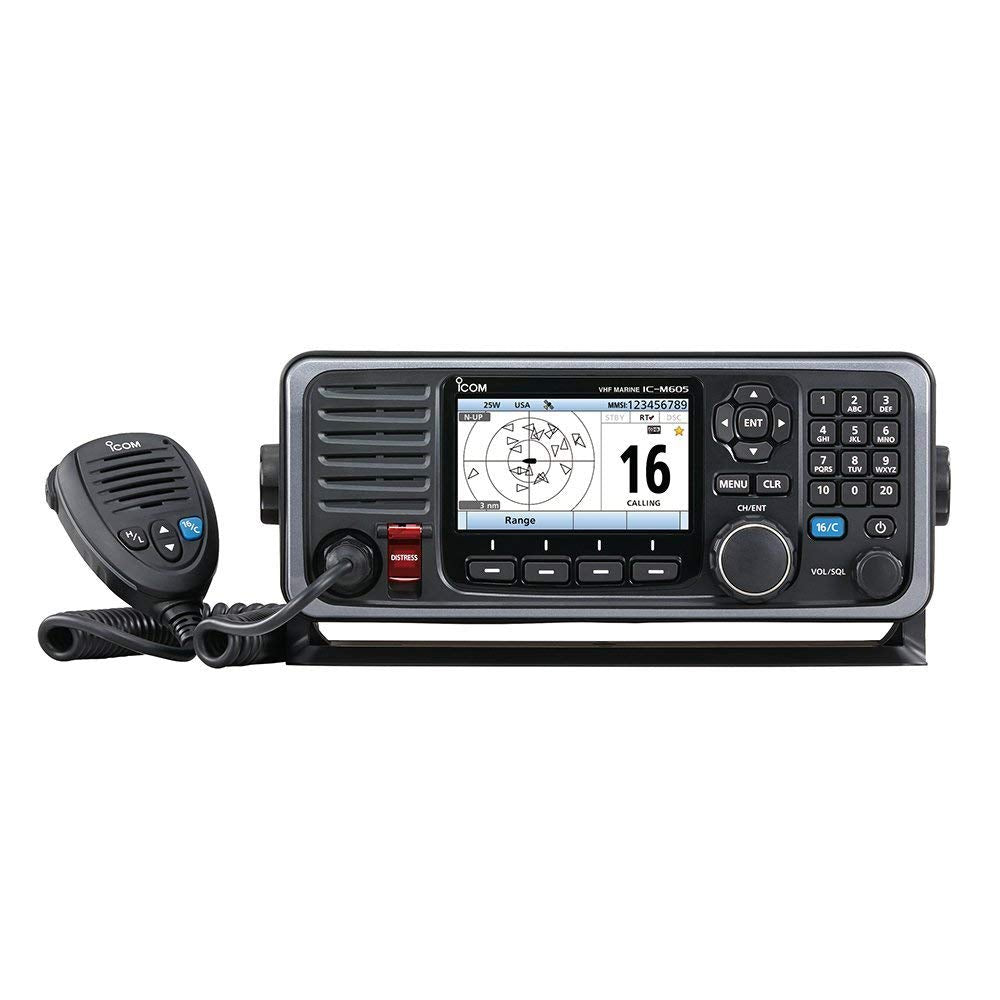 Icom M605 25W VHF AIS Rear Mic Connector M605 41 USA