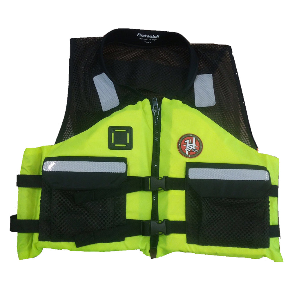 First Watch AV-5001 Crew Vest - Hi-Vis Yellow - Small to Medium AV-5001-HV-S/M