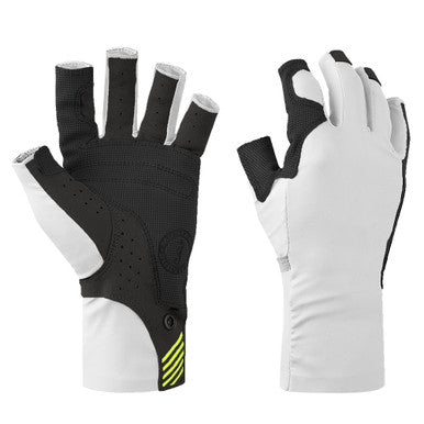 Mustang Traction UV Open Finger Gloves - White & Black - XL MA6007-267-XL-267