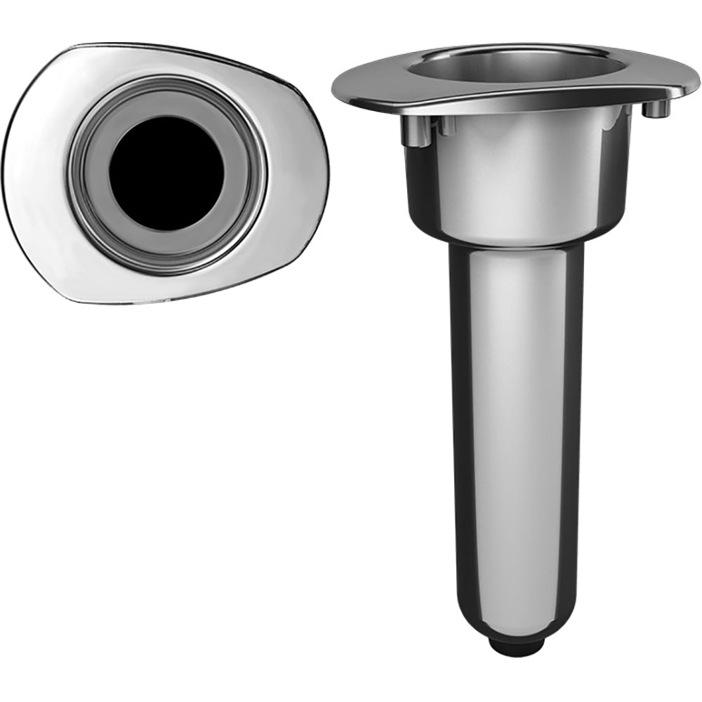 Mate Series Elite Screwless Stainless Steel 0° Rod & Cup Holder - Drain - Oval Top C2000DS