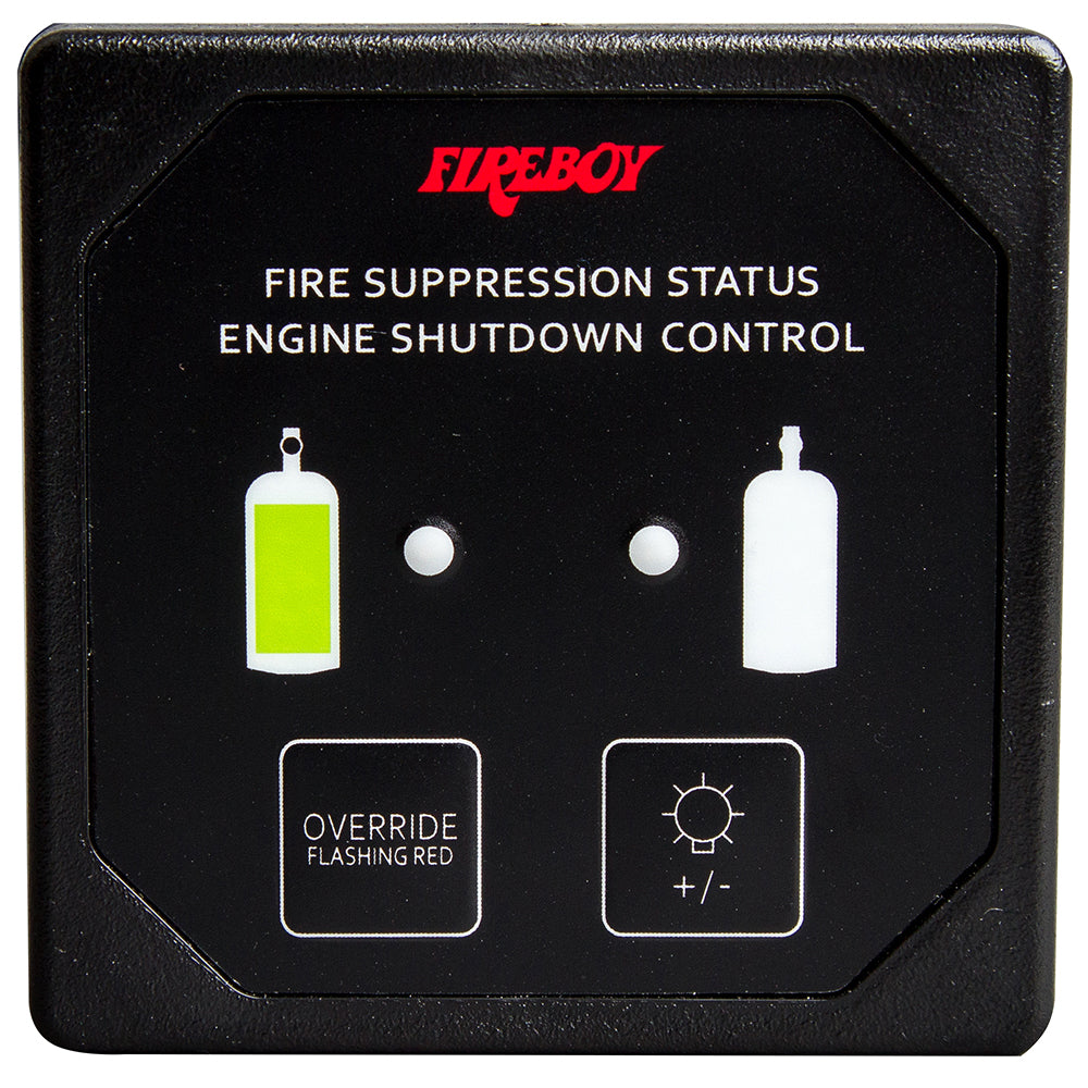 Fireboy-Xintex Deluxe Helm Display w/Membrane Switch, Remote Horn & LEDs f/Engine Shutdown System - Black Bezel Display DU-SBH-20-R