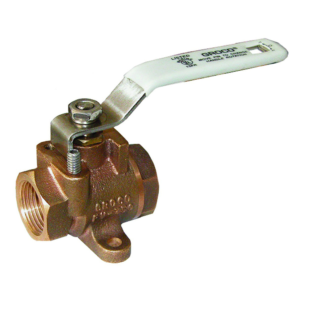 GROCO 1/2" NPT Bronze Inline Fuel Valve FV-500