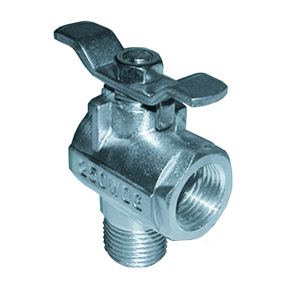 GROCO 1/2" NPT 90° Stainless Steel Fuel Valve FV-590-S
