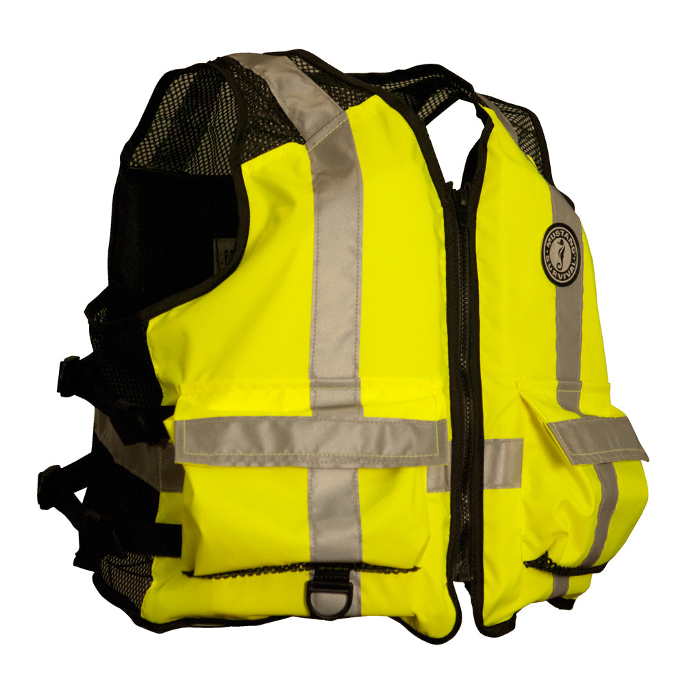 Mustang High Visibility Industrial Mesh Vest - Fluorescent Yellow/Green/Black - XXL/3XL MV1254T3-239-XXL/XXXL-216