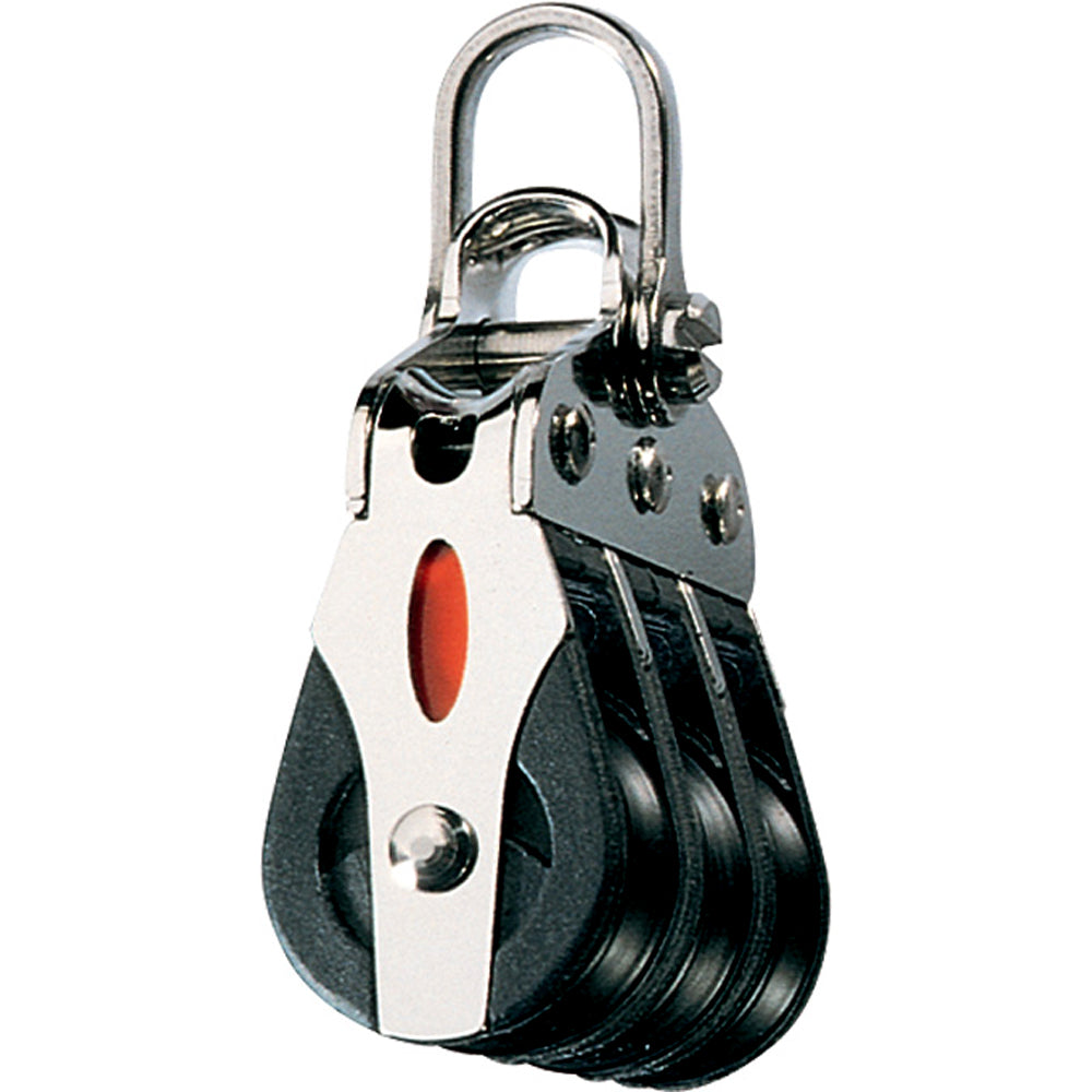 Ronstan Series 20 ball Bearing Block - Triple - 2-Axis Shackle head RF20302
