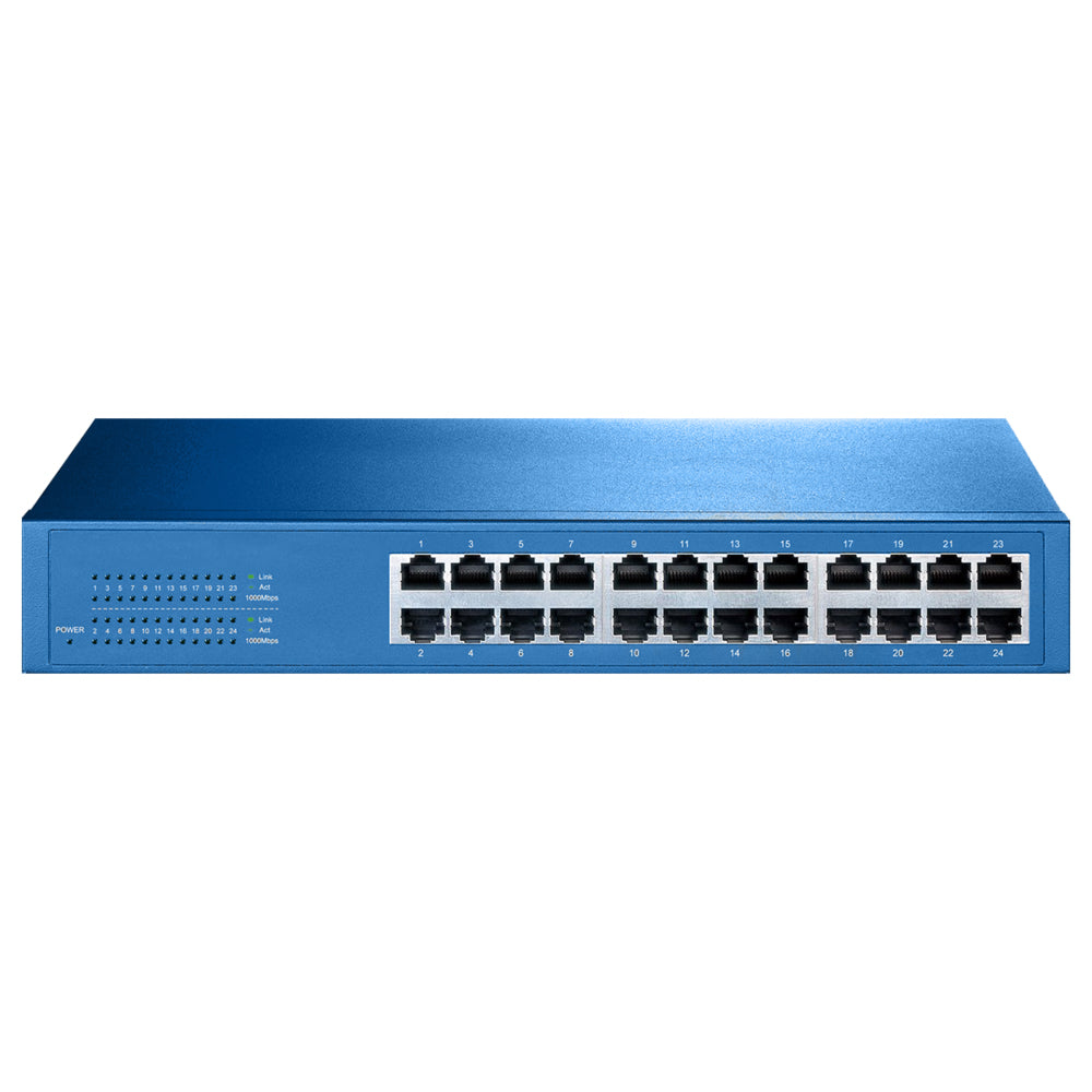 Aigean 24-Port Network Switch - Desk or Rack Mountable - 100-240VAC - 50/60Hz NS-24