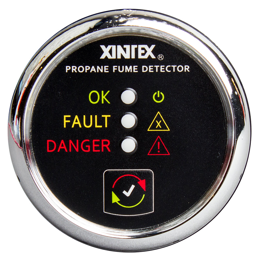 Fireboy-Xintex Propane Fume Detector w/Plastic Sensor - No Solenoid Valve - Chrome Bezel Display P-1C-R