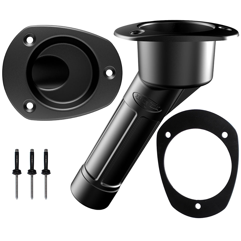 Mate Series Plastic Rod & Cup Holder 30° Closed w/Oval Top f/Kayaks - Black P2030BK