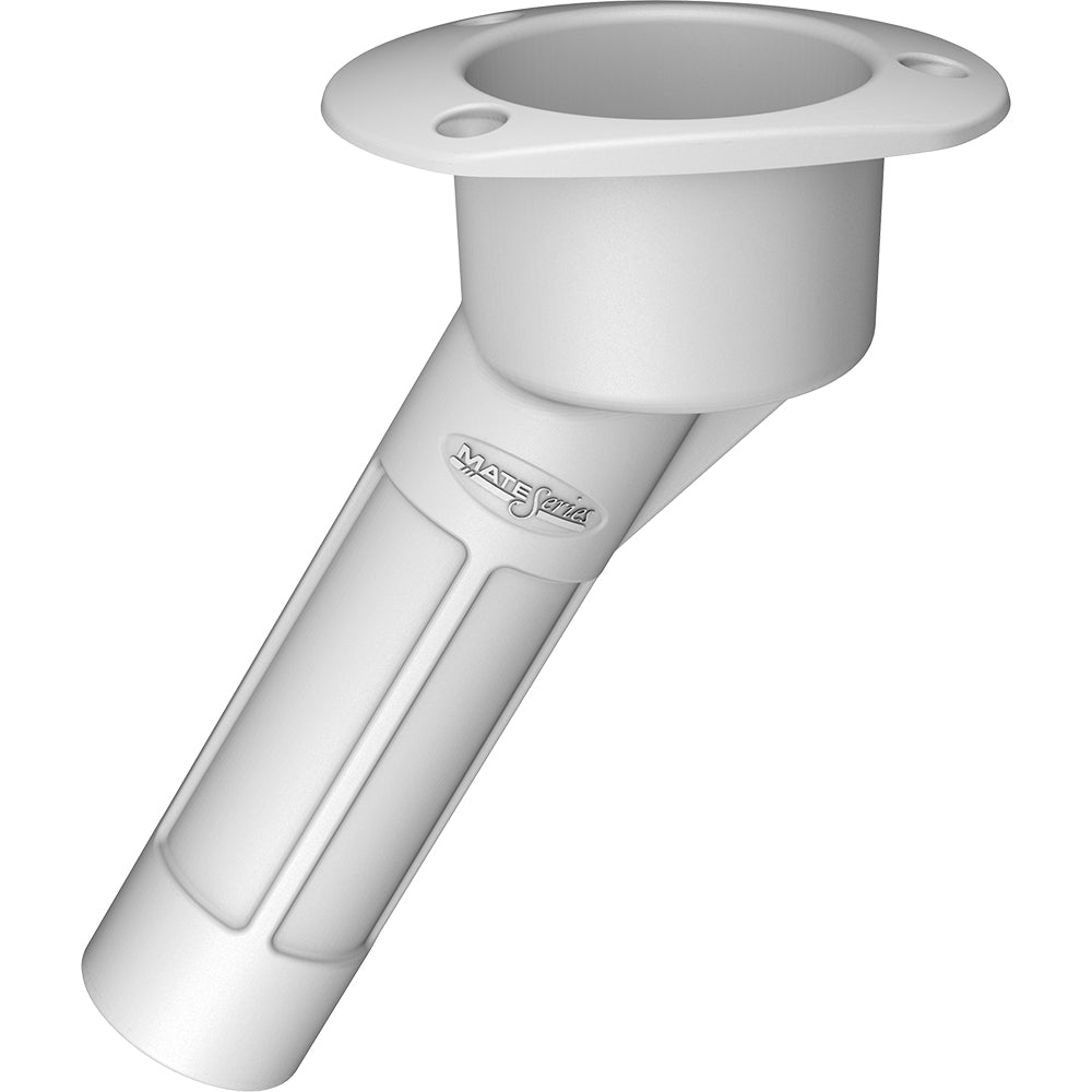 Mate Series Plastic 30° Rod & Cup Holder - Open - Oval Top - White P2030W