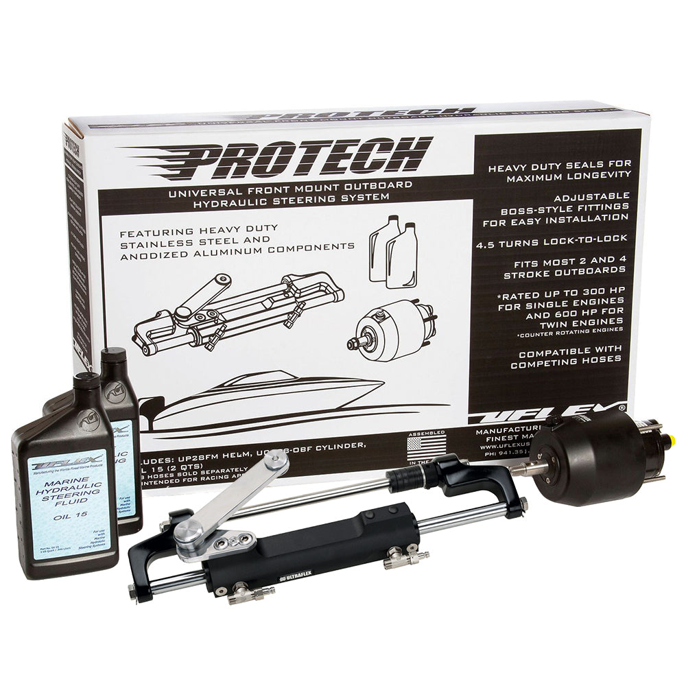 Uflex PROTECH 2.1 Front Mount OB Hydraulic System - Includes UP28 FM Helm Oil & UC128-TS/2 Cylinder - No Hoses PROTECH 2.1