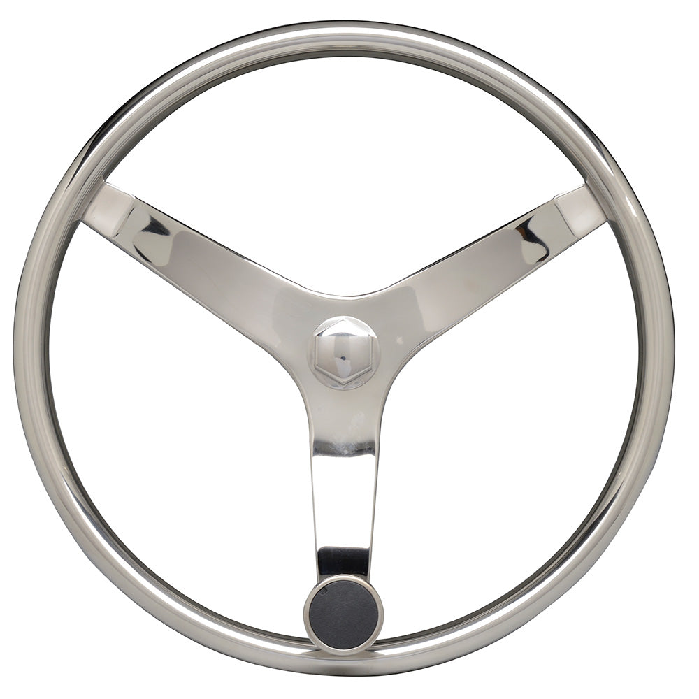 Uflex - V46 - 13.5" Stainless Steel Steering Wheel w/Speed Knob V46