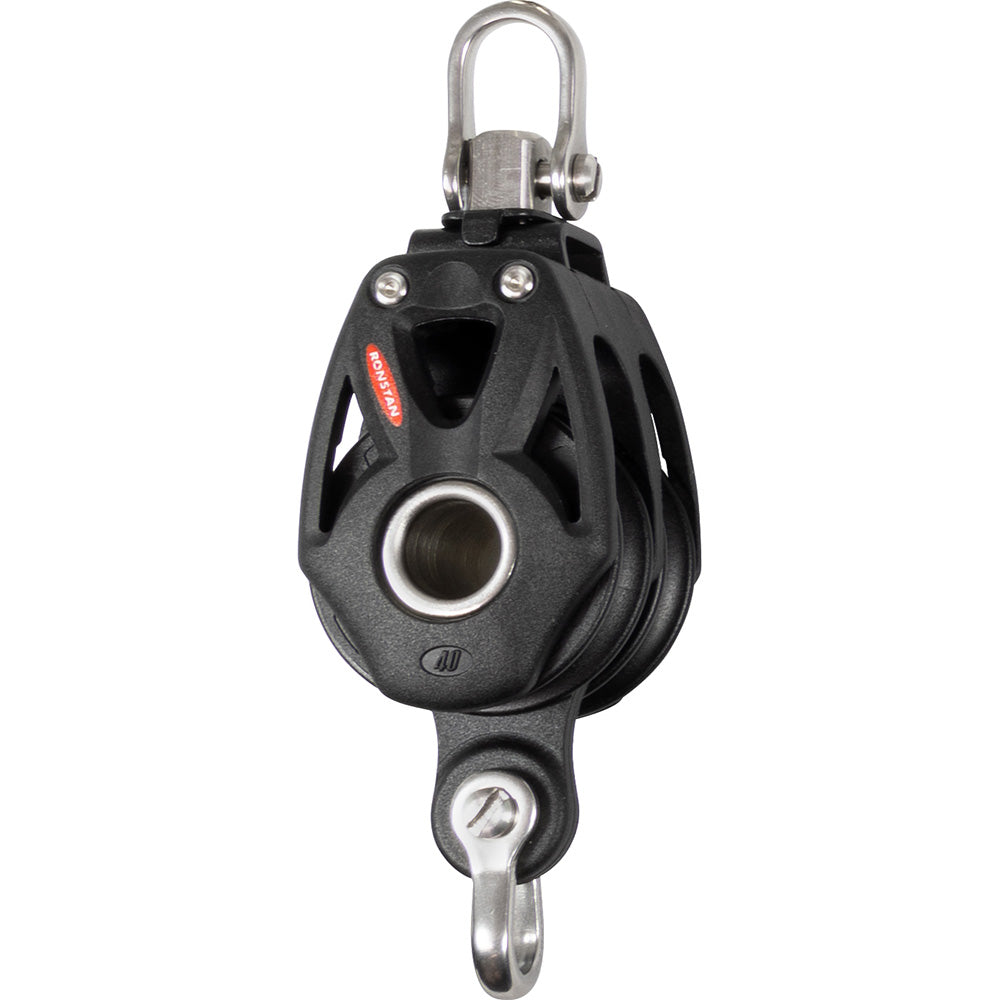 Ronstan Series 40 Orbit BB Double Block w/Becket & Swivel Shackle RF48210