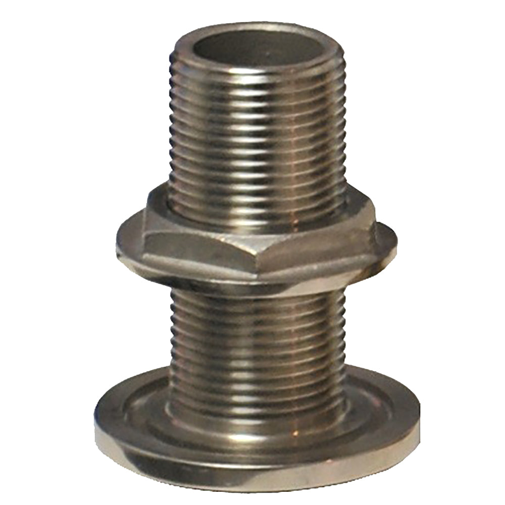 GROCO 2" NPS NPT Combo Stainless Steel Thru-Hull Fitting w/Nut TH-2000-WS
