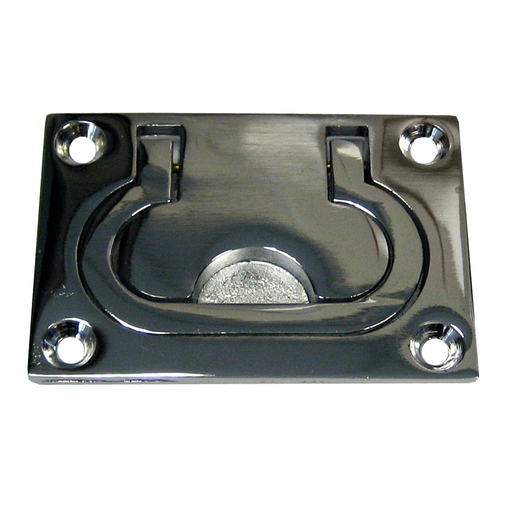 Whitecap Flush Pull Ring - CP/Brass - 3" x 2" S-3364C