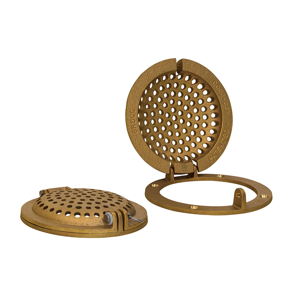 GROCO Bronze Round Hull Strainer w/ Access Door f/ Up To 4" Thru-Hull RSC-4000