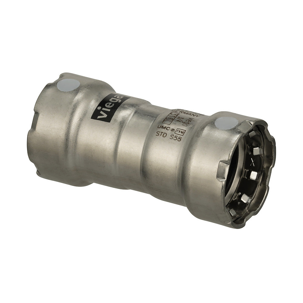 Viega MegaPress 316 FKM 1-1/2" Coupling w/Stop 91120