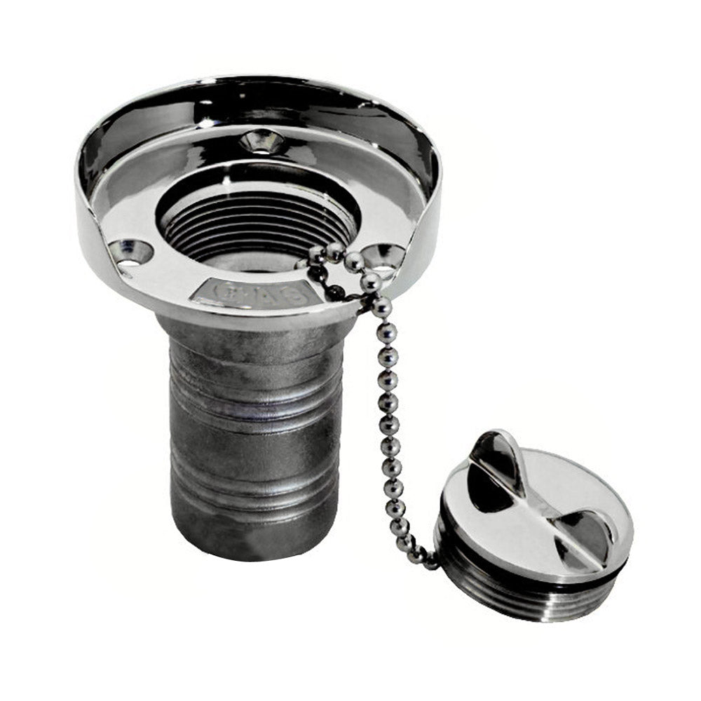 Whitecap Gas Hose Deck Fill w/Splash Guard - 1-1/2" Chain 6001