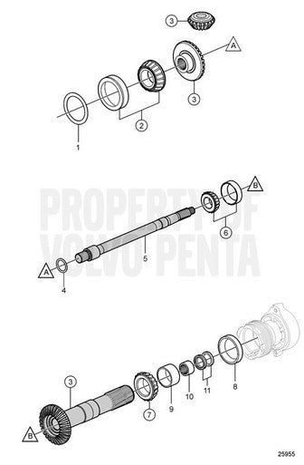 Volvo Penta Fh3 Front Steel Three Blade Left Hand Rotation Duoprop Helical (3885848)