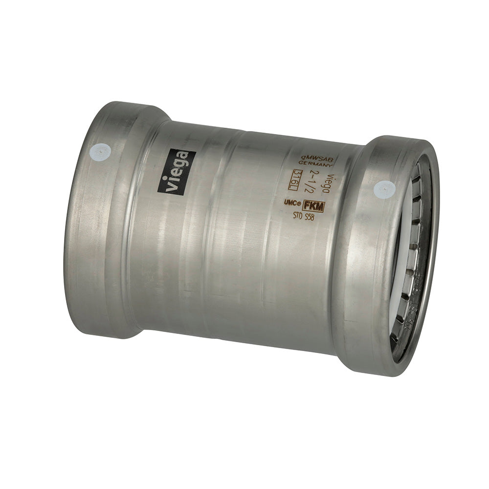 Viega MegaPress 316 FKM 2-1/2" Slip Coupling w/o Stop 98360