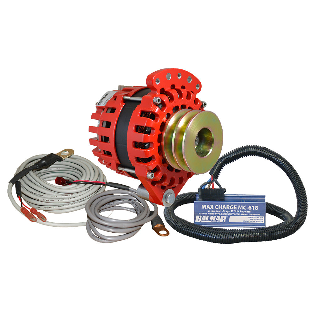 Balmar Alternator 1-2" Single Foot Dual V Pulley Regulator & Temp Sensor - 170A Kit - 12V XT-SF-170-DV-KIT