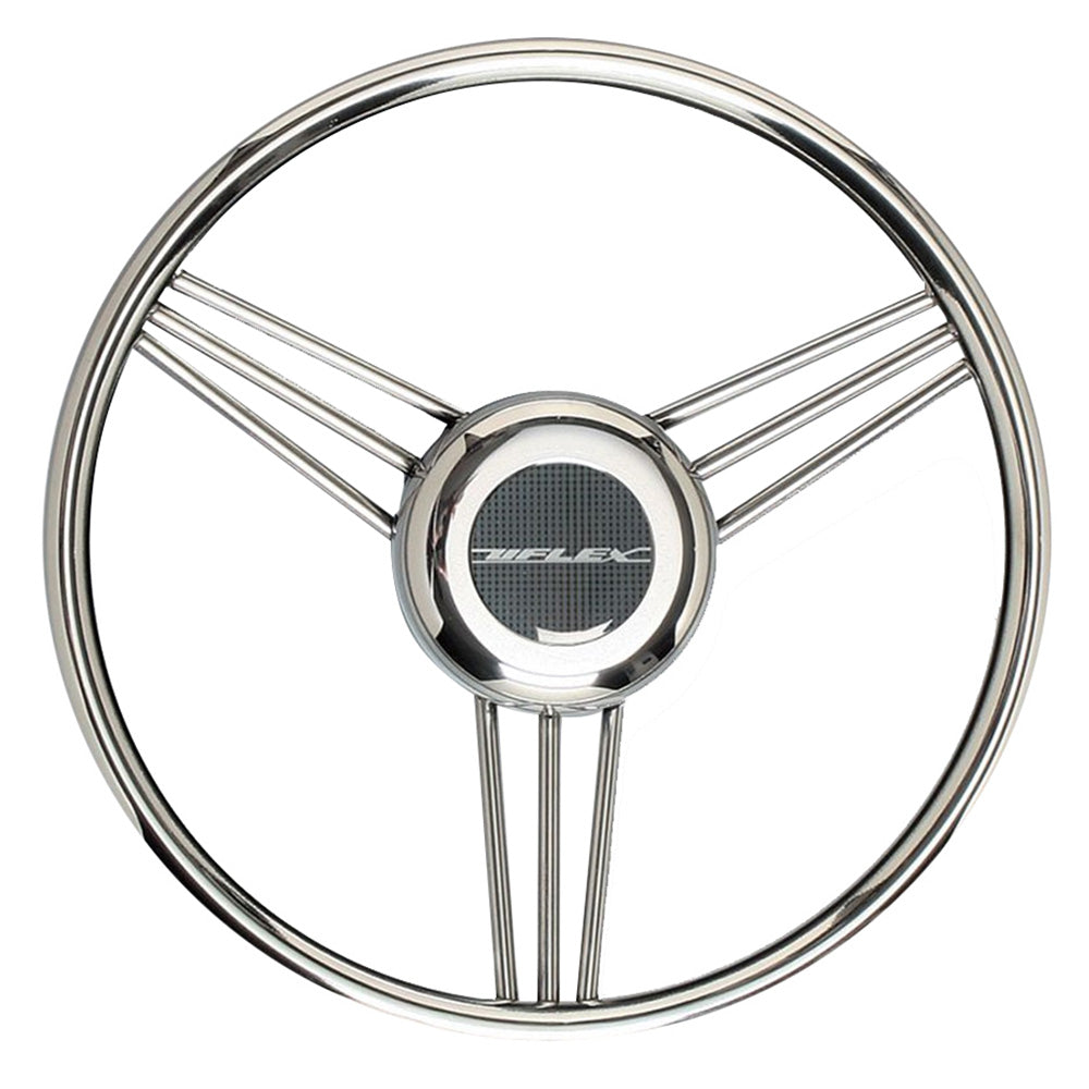 Uflex V27 13.8" Steering Wheel - Stainless Steel Grip & Spokes V27