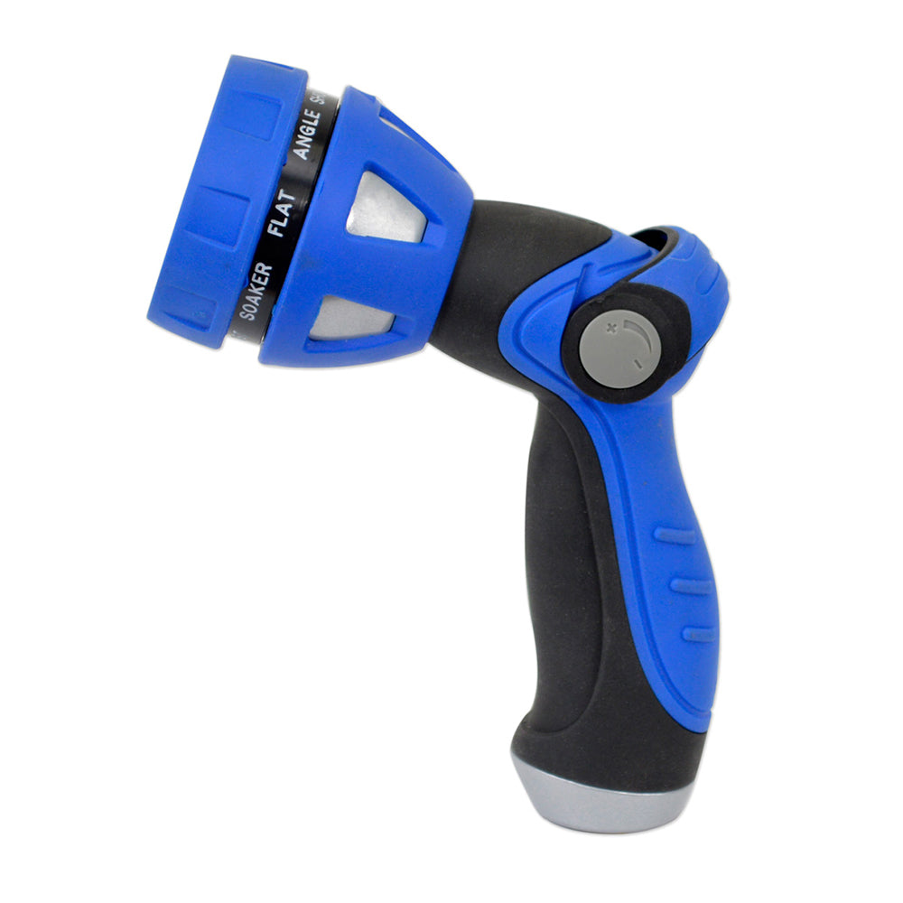 HoseCoil Thumb Lever Nozzle w/Metal Body & Nine Pattern Adjustable Spray Head WN815