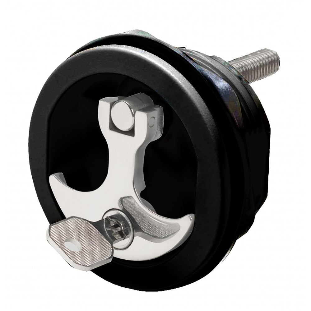 Whitecap Compression Handle CP Zamac/Black Nylon Locking Fresh Water Use Only S-1415BC