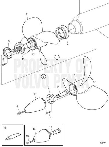 Volvo Penta T6 Rear Nibral Four Blade Aluminum Duoprop (3861106)