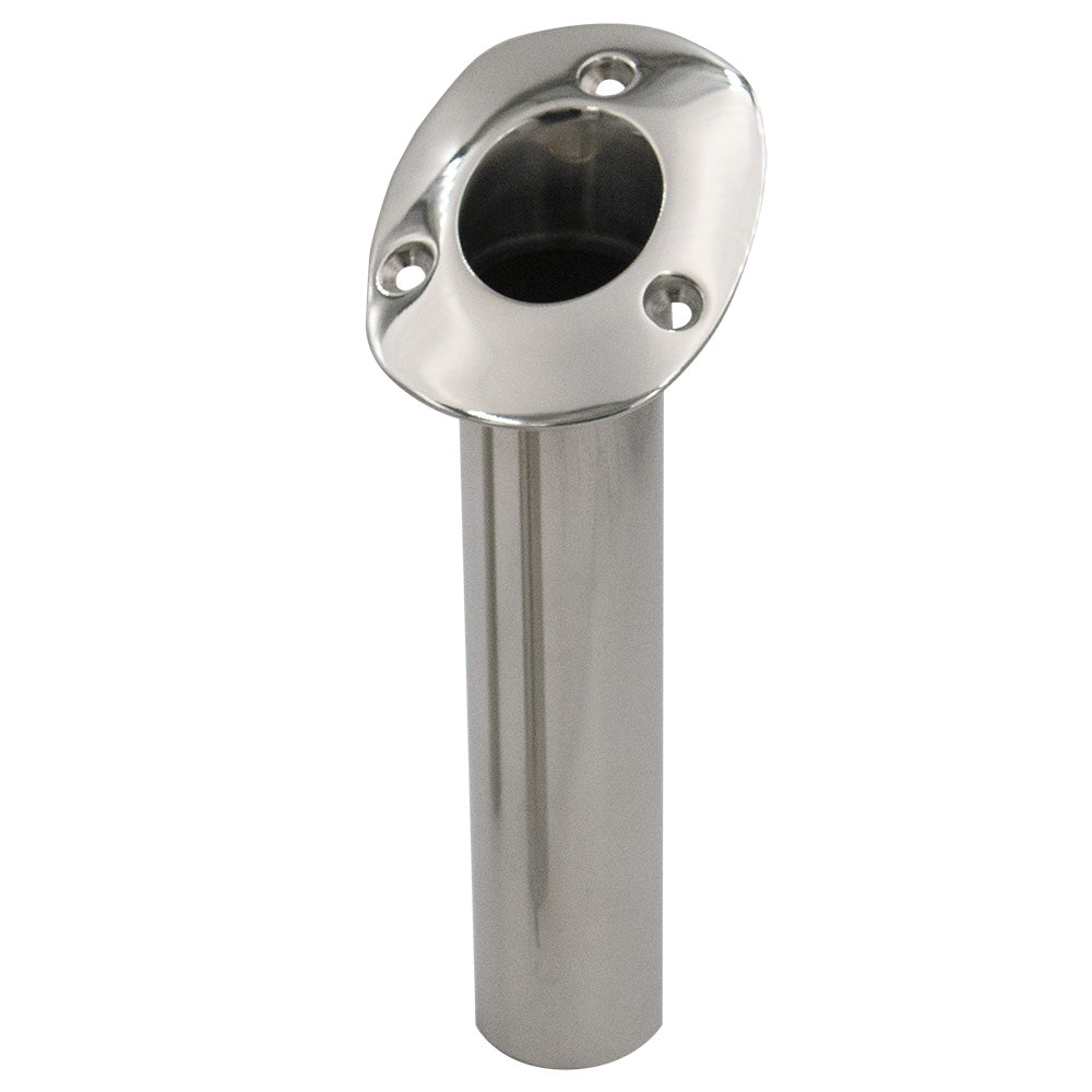 C.E. Smith 80 Series Standard Flush Mount Rod Holder - 30 Degree - Stainless Steel - Cast Bottom - Black Liner 536820C