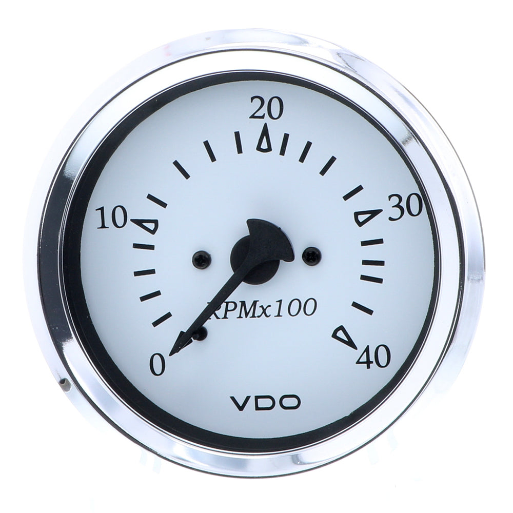 VDO Cockpit Marine 85MM (3-3/8") Diesel Tachometer - 4000 RPM - White Dial/Chrome Bezel 333-15273