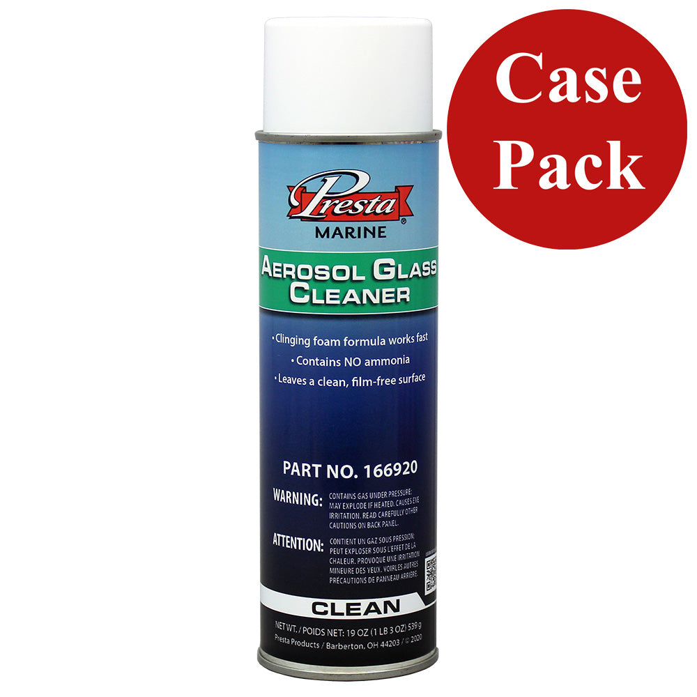Presta Marine Ammonia Free Aerosol Glass Cleaner - 19oz - *Case of 12* 166920CASE