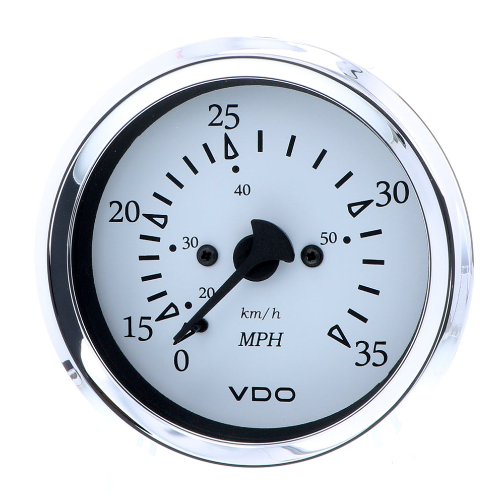 VDO Cockpit Marine 85MM (3-3/8") Pitot Speedometer - 0 to 35 MPH - White Dial/Chrome Bezel 260-15271