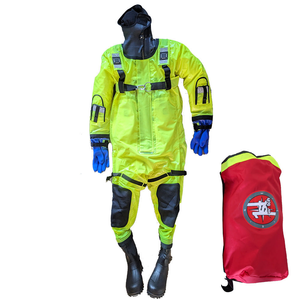 First Watch RS-1008 Ice Rescue Suit Hi-Vis Yellow - Jumbo (Built to Fit Over 6') RS-1008-HV-U
