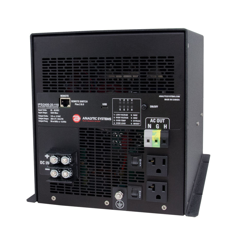 Analytic Systems AC Intelligent Pure Sine Wave Inverter, 2400W, 20-40V In, 110V Out IPSI2400-20-110